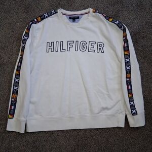 Vintage Y2K 90s Tommy Hilfiger Crewneck Sweatshirt White Retro Streetwear XXL